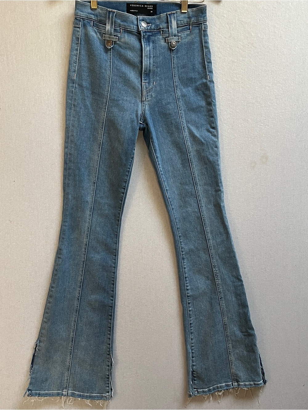 Veronica Beard Beverly Skinny Flare High Rise Slit Jeans Size 28